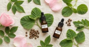 Bakuchiol plant-based retinol alternative with botanical leaves